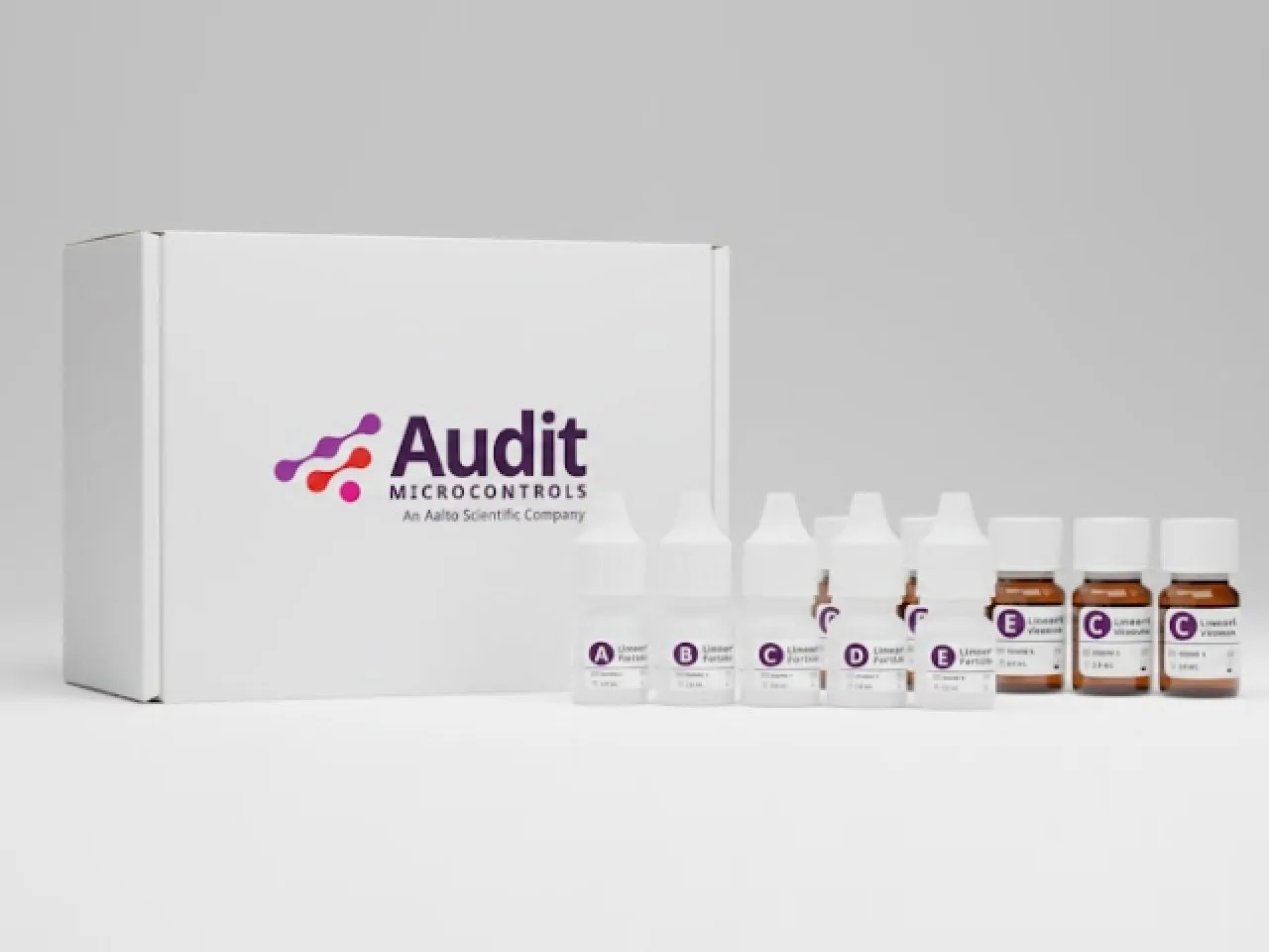 Audit Microcontrols shipping box with products